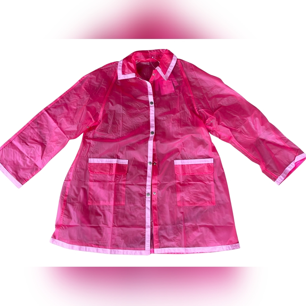 Vintage 90s Hot Pink Jelly Raincoat - One Size (S/M)